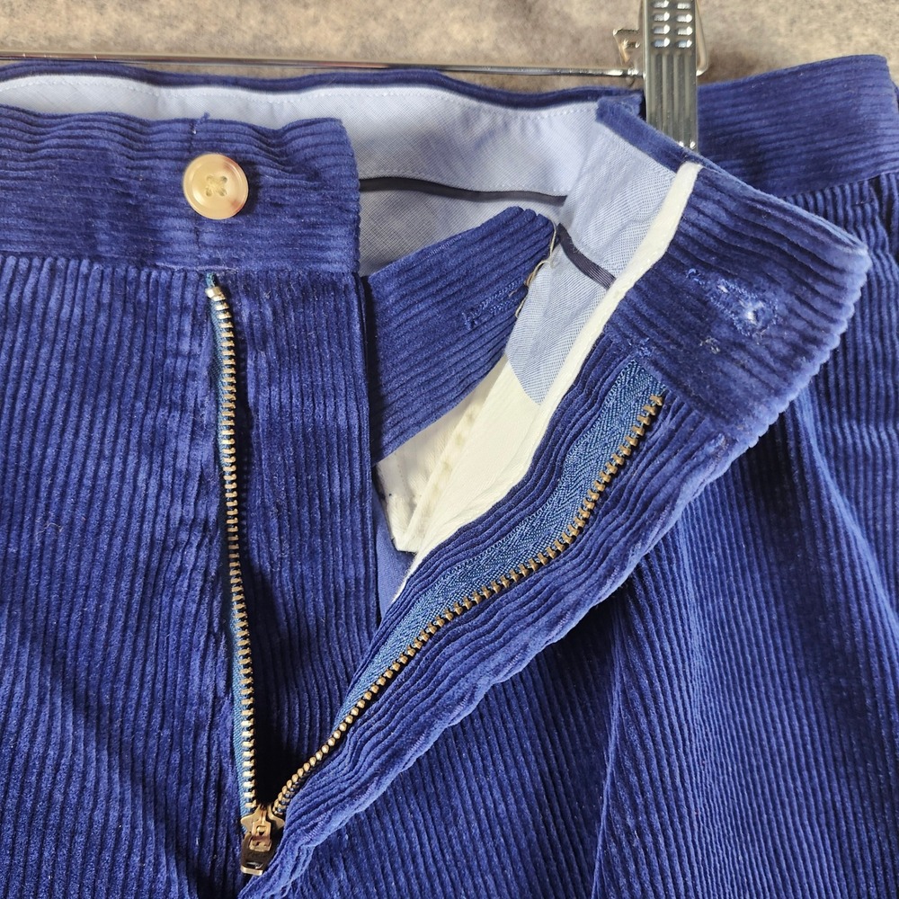 VTG Polo Ralph Lauren Men Royal Blue Corduroy Pants Classic Fit 36x30 Rare Y2K - Picture 8 of 16